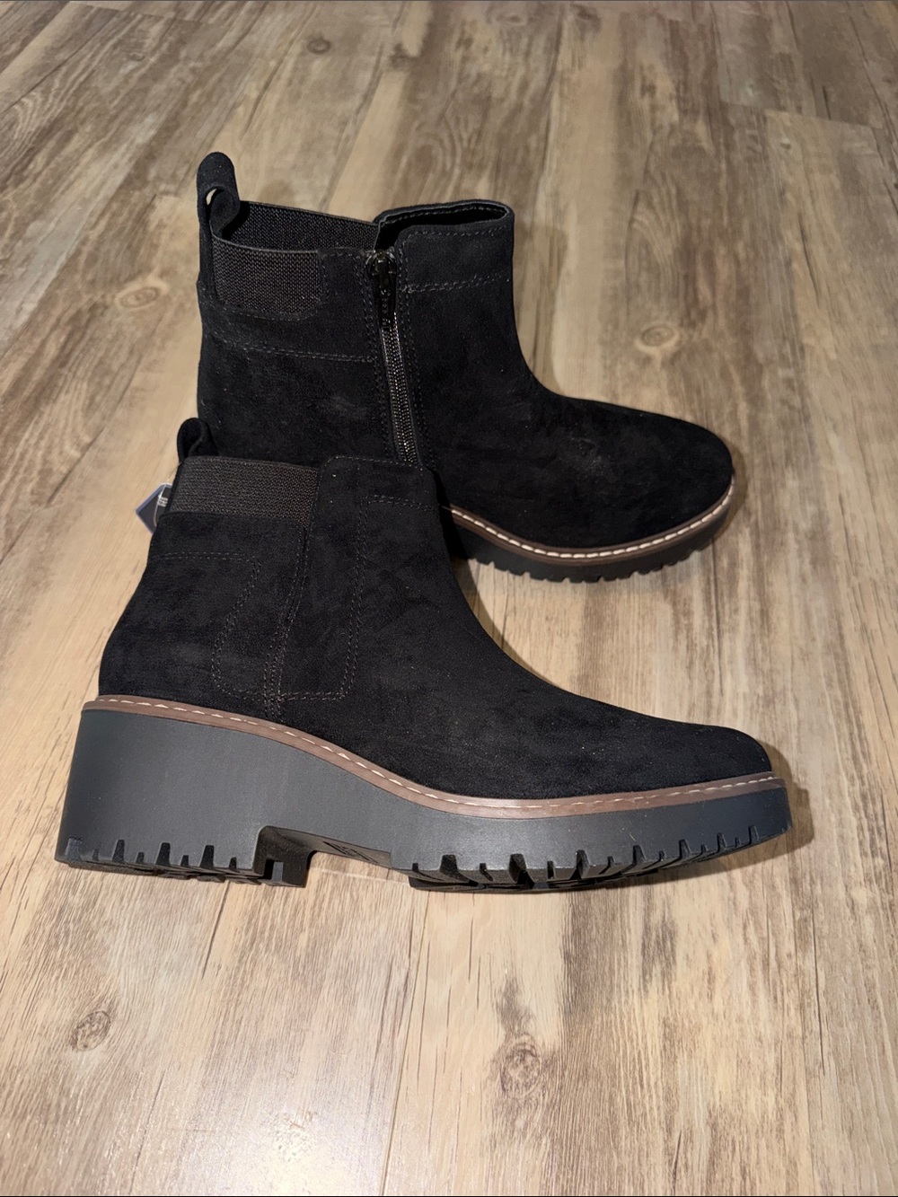 Sonoma Black Suede Platform Ankle Booties